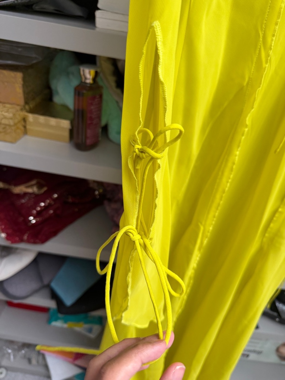 Bright Yellow Long Ruffle-Trim Dress - Picture 4 of 7